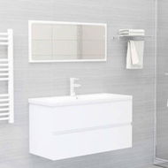 Detailed information about the product 2 Piece Bathroom Furniture Set White Chipboard