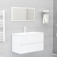 Detailed information about the product 2 Piece Bathroom Furniture Set White Chipboard