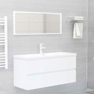 Detailed information about the product 2 Piece Bathroom Furniture Set White Chipboard