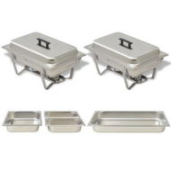 Detailed information about the product 2 Piece Chafing Dish Set Stainless Steel