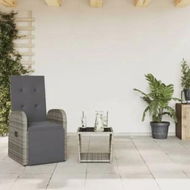 Detailed information about the product 2 Piece Garden Dining Set with Cushions Grey Poly Rattan