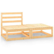 Detailed information about the product 2 Piece Garden Lounge Set Solid Pinewood