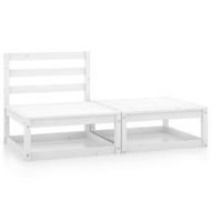 Detailed information about the product 2 Piece Garden Lounge Set White Solid Pinewood