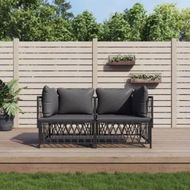 Detailed information about the product 2 Piece Garden Lounge Set with Cushions Anthracite Steel