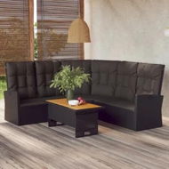 Detailed information about the product 2 Piece Garden Lounge Set with Cushions Black Poly Rattan