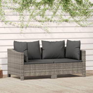 Detailed information about the product 2 Piece Garden Lounge Set With Cushions Grey Poly Rattan