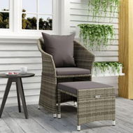 Detailed information about the product 2 Piece Garden Lounge Set With Cushions Grey Poly Rattan