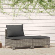 Detailed information about the product 2 Piece Garden Lounge Set With Cushions Grey Poly Rattan