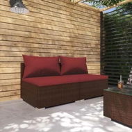 Detailed information about the product 2 Piece Garden Lounge Set with Cushions Poly Rattan Brown