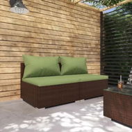 Detailed information about the product 2 Piece Garden Lounge Set with Cushions Poly Rattan Brown