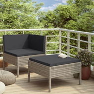 Detailed information about the product 2 Piece Garden Lounge Set With Cushions Poly Rattan Grey