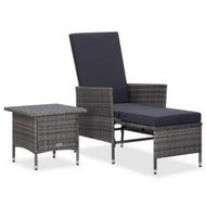 Detailed information about the product 2 Piece Garden Lounge Set With Cushions Poly Rattan Grey