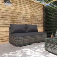 Detailed information about the product 2 Piece Garden Lounge Set with Cushions Poly Rattan Grey