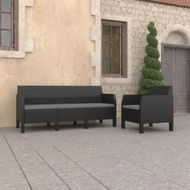 Detailed information about the product 2 Piece Garden Lounge Set with Cushions PP Rattan Anthracite