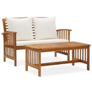 Detailed information about the product 2 Piece Garden Lounge Set With Cushions Solid Acacia Wood