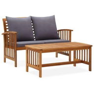 Detailed information about the product 2 Piece Garden Lounge Set With Cushions Solid Acacia Wood