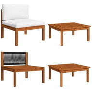 Detailed information about the product 2 Piece Garden Lounge Set With Cushions Solid Acacia Wood