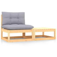 Detailed information about the product 2 Piece Garden Lounge Set with Cushions Solid Pinewood