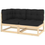 Detailed information about the product 2 Piece Garden Lounge Set with Cushions Solid Pinewood