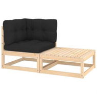 Detailed information about the product 2 Piece Garden Lounge Set With Cushions Solid Pinewood