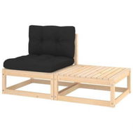 Detailed information about the product 2 Piece Garden Lounge Set With Cushions Solid Pinewood