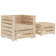 Detailed information about the product 2 Piece Garden Pallet Lounge Set Wood