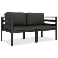 Detailed information about the product 2 Piece Garden Sofa Set With Cushions Aluminium Anthracite