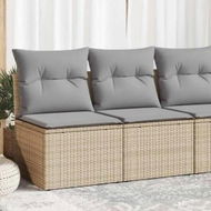 Detailed information about the product 2 Piece Garden Sofa Set with Cushions Beige Poly Rattan Acacia