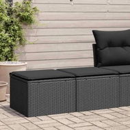Detailed information about the product 2 Piece Garden Sofa Set with Cushions Black Poly Rattan Acacia