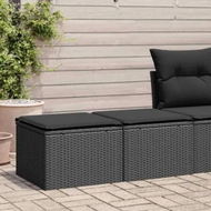 Detailed information about the product 2 Piece Garden Sofa Set with Cushions Black Poly Rattan Acacia