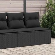 Detailed information about the product 2 Piece Garden Sofa Set with Cushions Black Poly Rattan Acacia