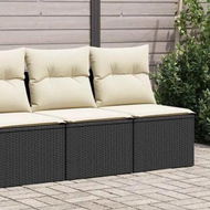 Detailed information about the product 2 Piece Garden Sofa Set with Cushions Black Poly Rattan Acacia