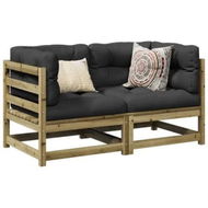 Detailed information about the product 2 Piece Garden Sofa Set with Cushions Impregnated Wood Pine