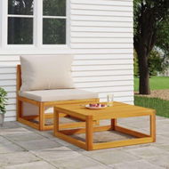 Detailed information about the product 2 Piece Garden Sofa Set With Cushions Solid Wood Acacia