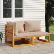 Detailed information about the product 2 Piece Garden Sofa Set with Cushions Solid Wood Acacia