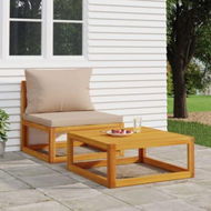 Detailed information about the product 2 Piece Garden Sofa Set With Cushions Solid Wood Acacia