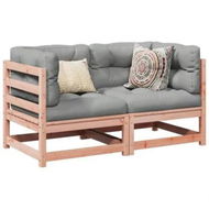 Detailed information about the product 2 Piece Garden Sofa Set with Cushions Solid Wood Douglas Fir