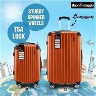 Detailed information about the product 2 Piece Luggage Set Carry On Suitcases Travel Case Cabin Hard Shell Travelling Bags Hand Baggage Lightweight Rolling TSA Lock Orange