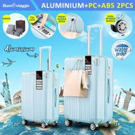 Detailed information about the product 2 Piece Luggage Set Travel Carry On Hard Suitcases Trolley Lightweight Cabin Bags with TSA Lock Cover 6 Packing Cubes Pale Blue