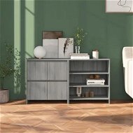 Detailed information about the product 2 Piece Sideboard Grey Sonoma Engineered Wood