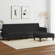 Detailed information about the product 2 Piece Sofa Set Black Velvet