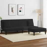 Detailed information about the product 2 Piece Sofa Set with Pillows Black Velvet