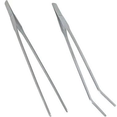 2-Piece Stainless Steel Feeding Tongs and Tweezers Set for Aquarium Maintenance and Reptile Feeding