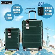 Detailed information about the product 2 Piece Suitcases Luggage Set Carry On Travel Case Cabin Hard Shell Travelling Baggage Expandable Lightweight Rolling TSA Lock Green
