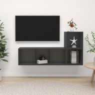 Detailed information about the product 2 Piece TV Cabinet Set Grey Chipboard