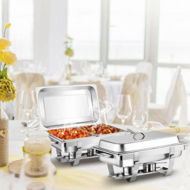 Detailed information about the product 2 Pieces 9L Chafing Dish With 4 Food Pans And Fuel Holders