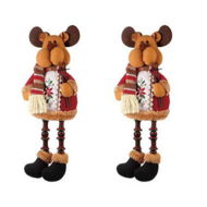 Detailed information about the product 2 Pieces Christmas Sitting Reindeer Christmas Ornament Long Legs Table Fireplace Decor Home Decoration Christmas Figurines Plush