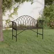 Detailed information about the product 2-Seater Garden Bench 128 cm Black Steel