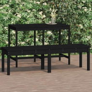 Detailed information about the product 2-Seater Garden Bench Black 159.5x44x45 Cm Solid Wood Pine.