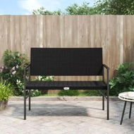 Detailed information about the product 2-Seater Garden Bench Black Poly Rattan